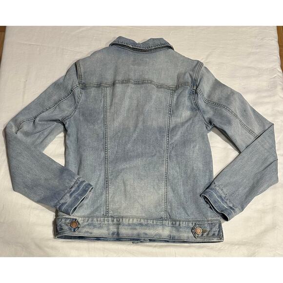 MARKET & SPRUCE Denim Button Up Jean Jacket Womens XS Blue stretch western chic - Picture 2 of 7